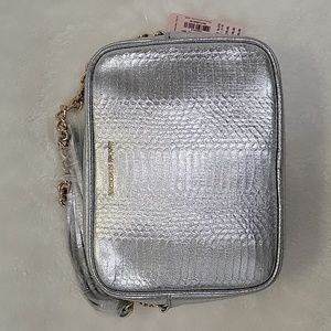 Victoria's Secret. Silver Shoulder Handbag. Textured Snake Print.